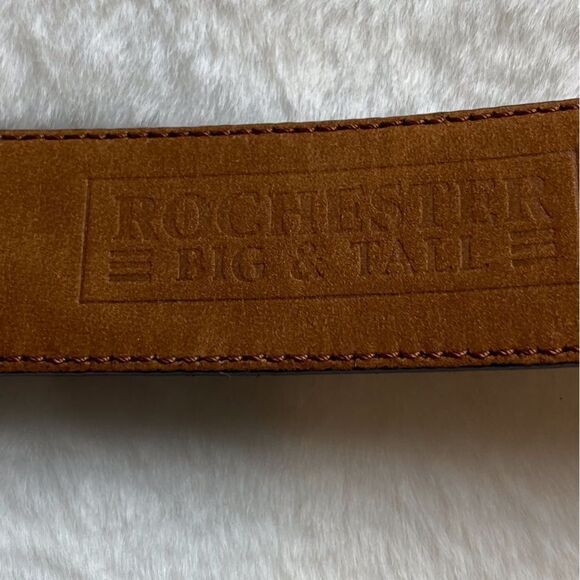 Rochester Big and Tall Brown Genuine Lizard and Suede Leather Belt - Picture 2 of 13